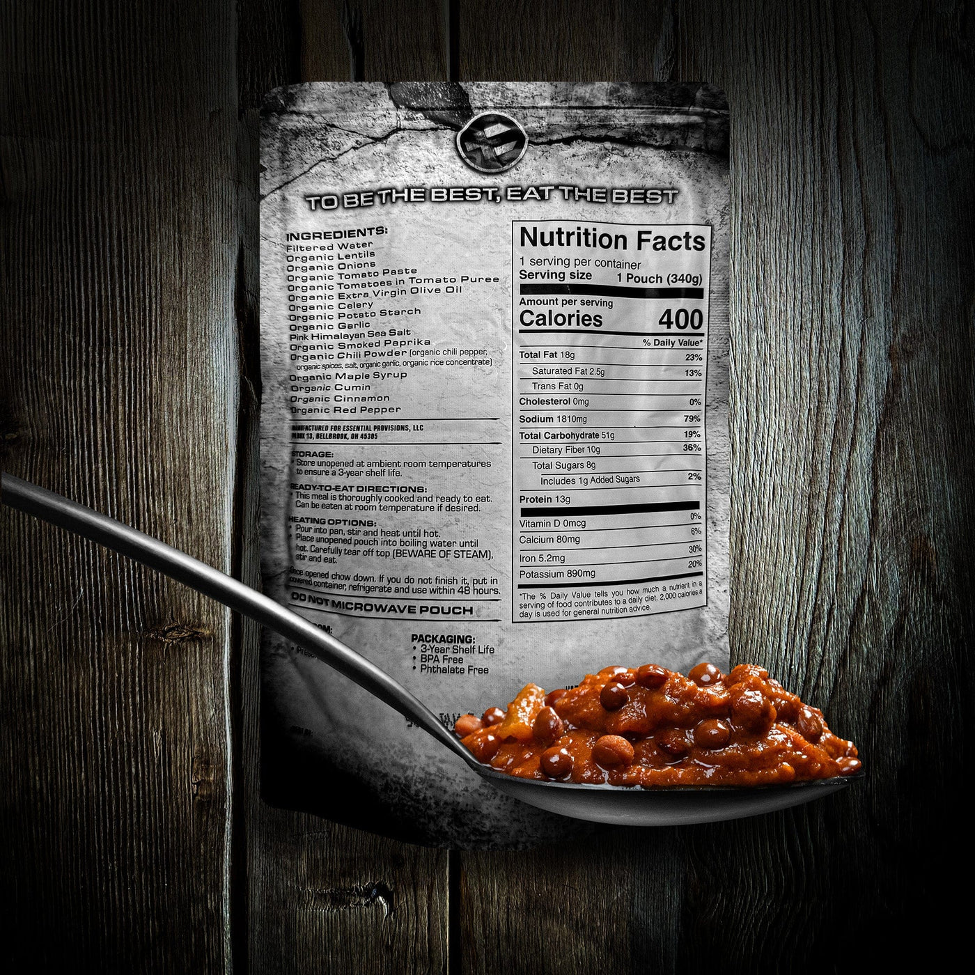 Meal Ready-to-Eat - Lentil Chili