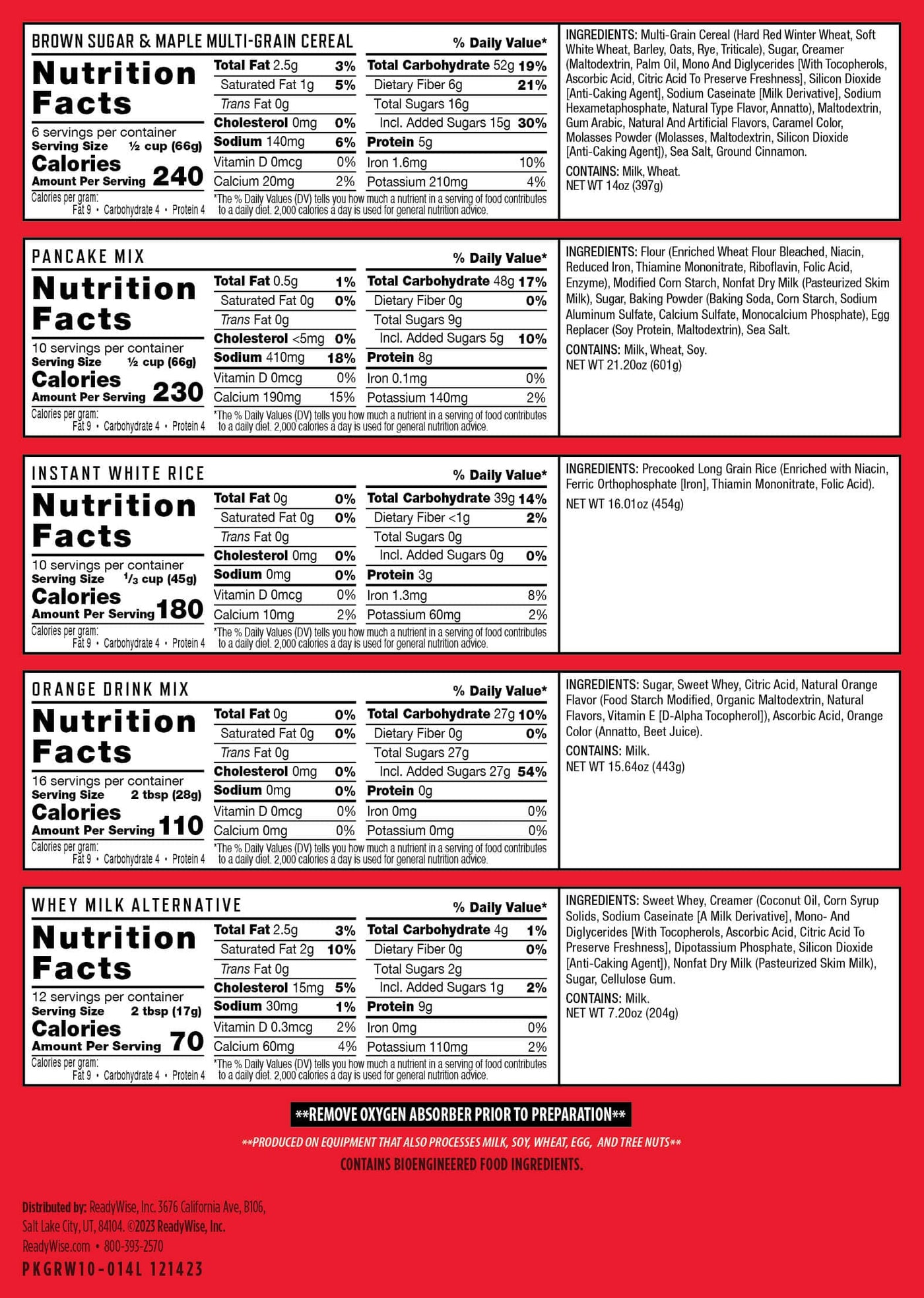 14 Day Emergency Food Bucket