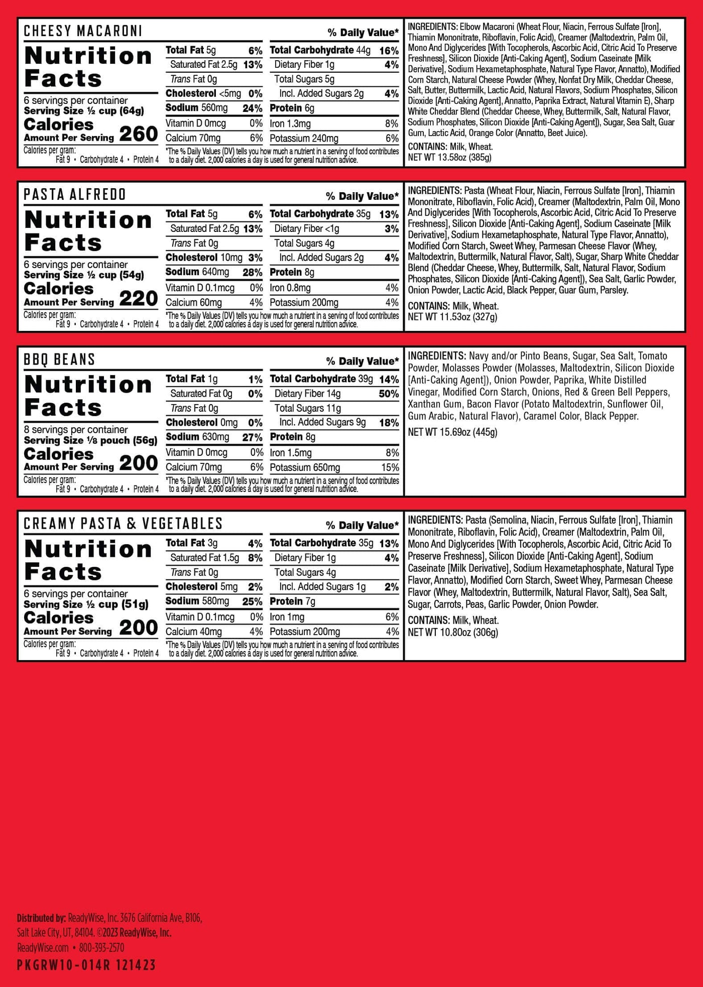 14 Day Emergency Food Bucket