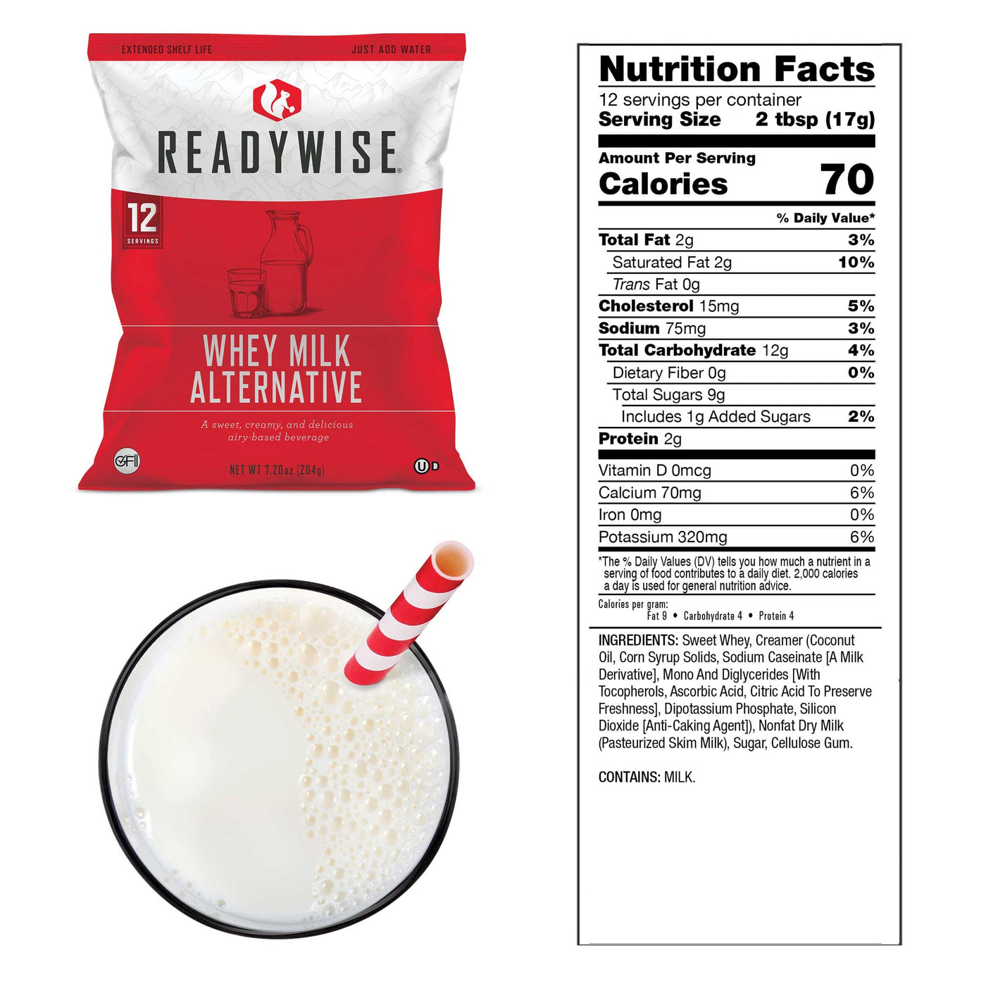 120 Servings Emergency Whey Milk Alternative
