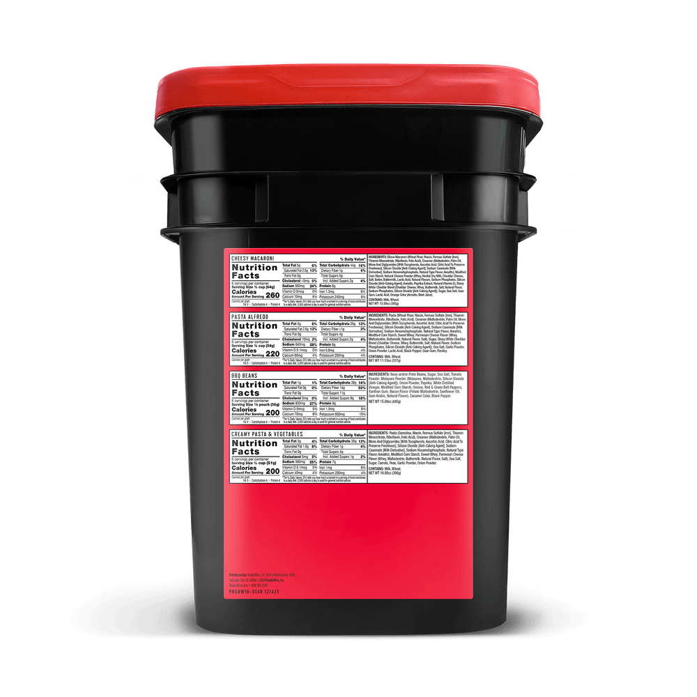 14 Day Emergency Food Bucket nutrition facts