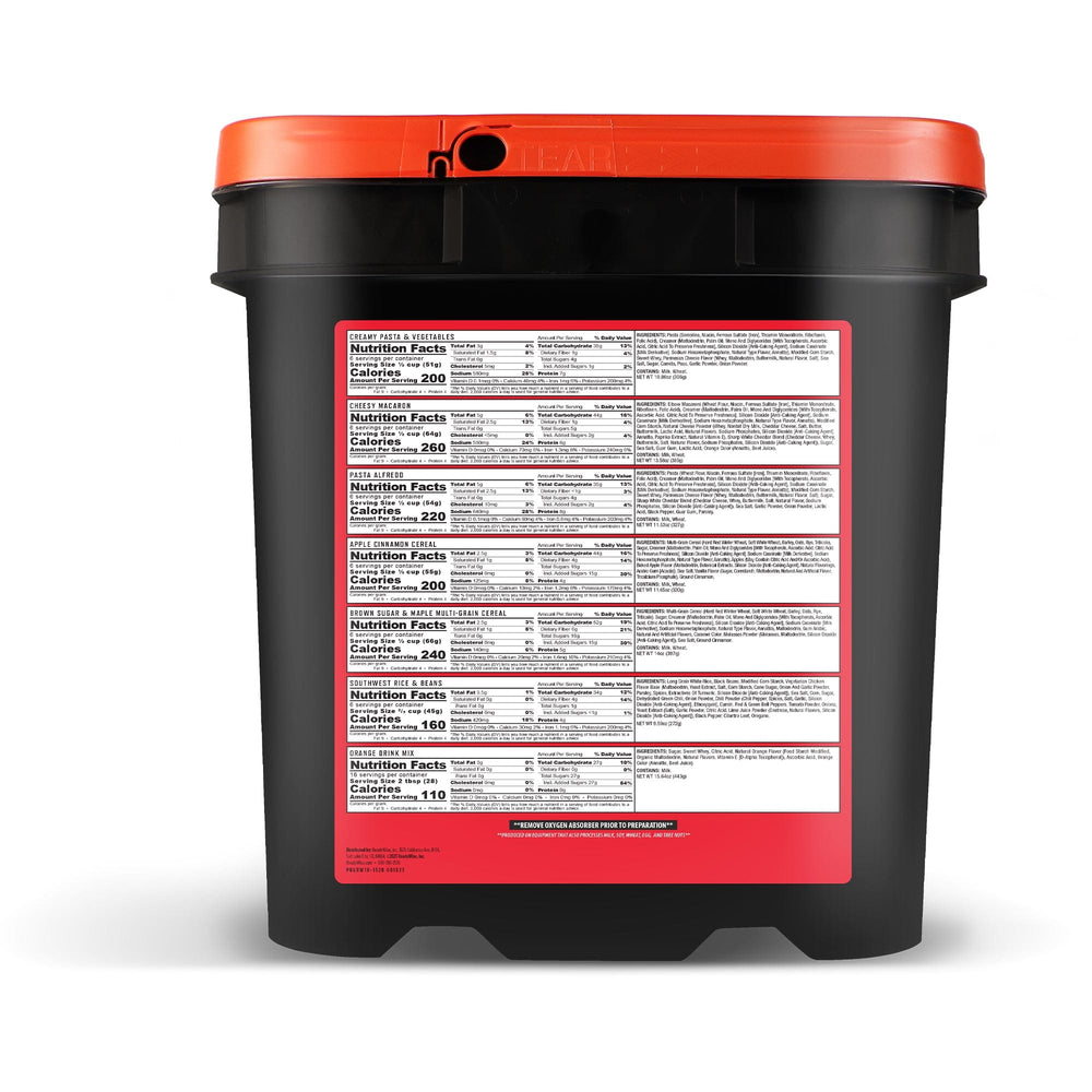 52 Serving Prepper Pack Bucket nutrition facts