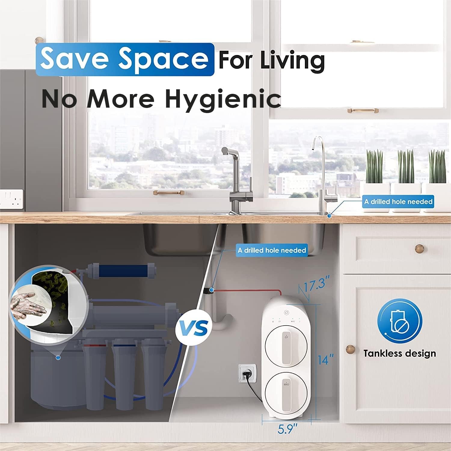 Waterdrop Reverse Osmosis Water Filtration System for Home, G2P600