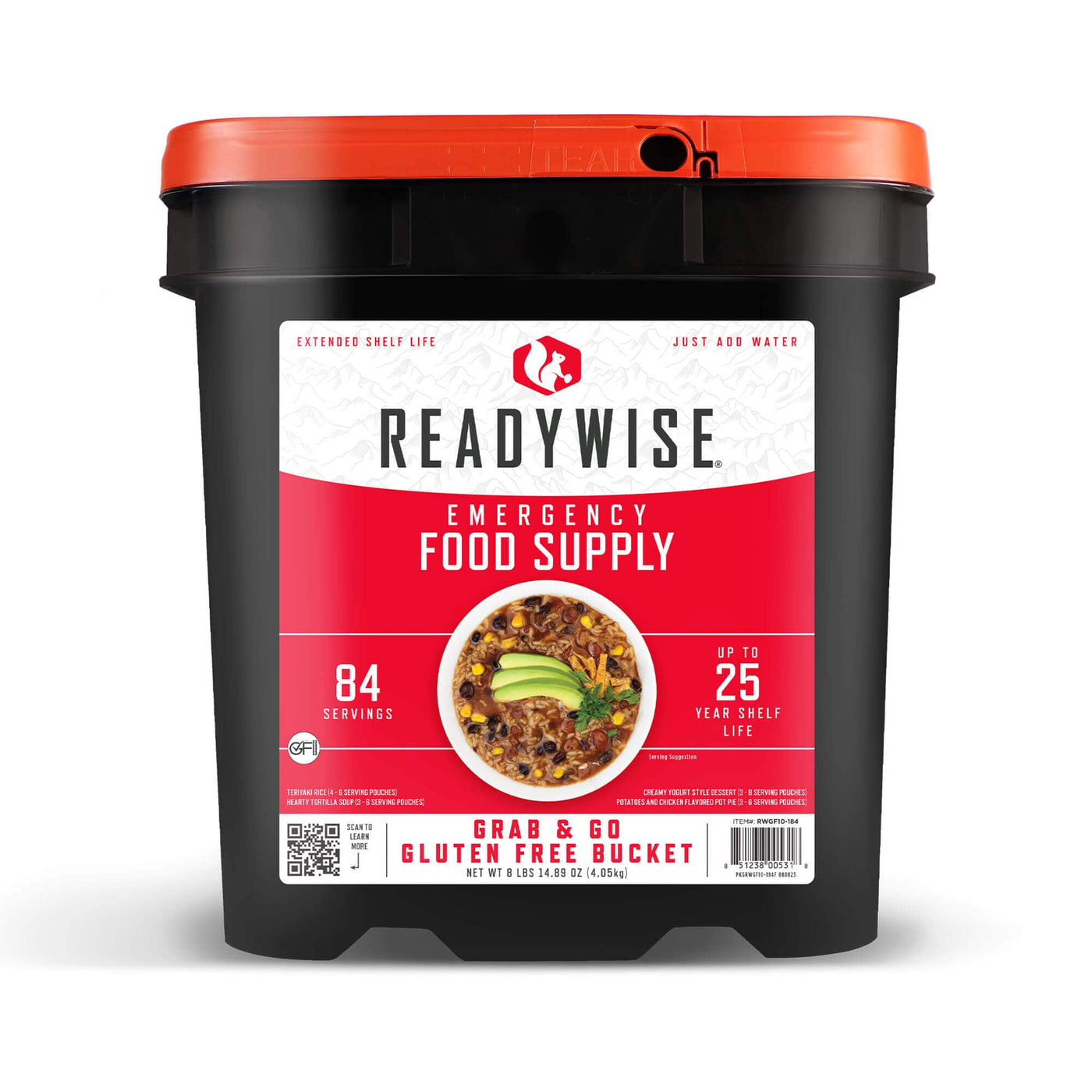 84 Serving Gluten Free Grab and Go Bucket