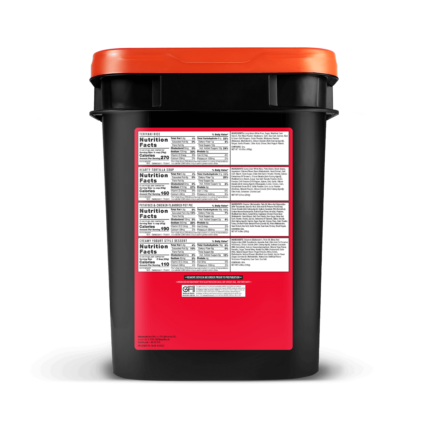 84 Serving Gluten Free Grab and Go Bucket