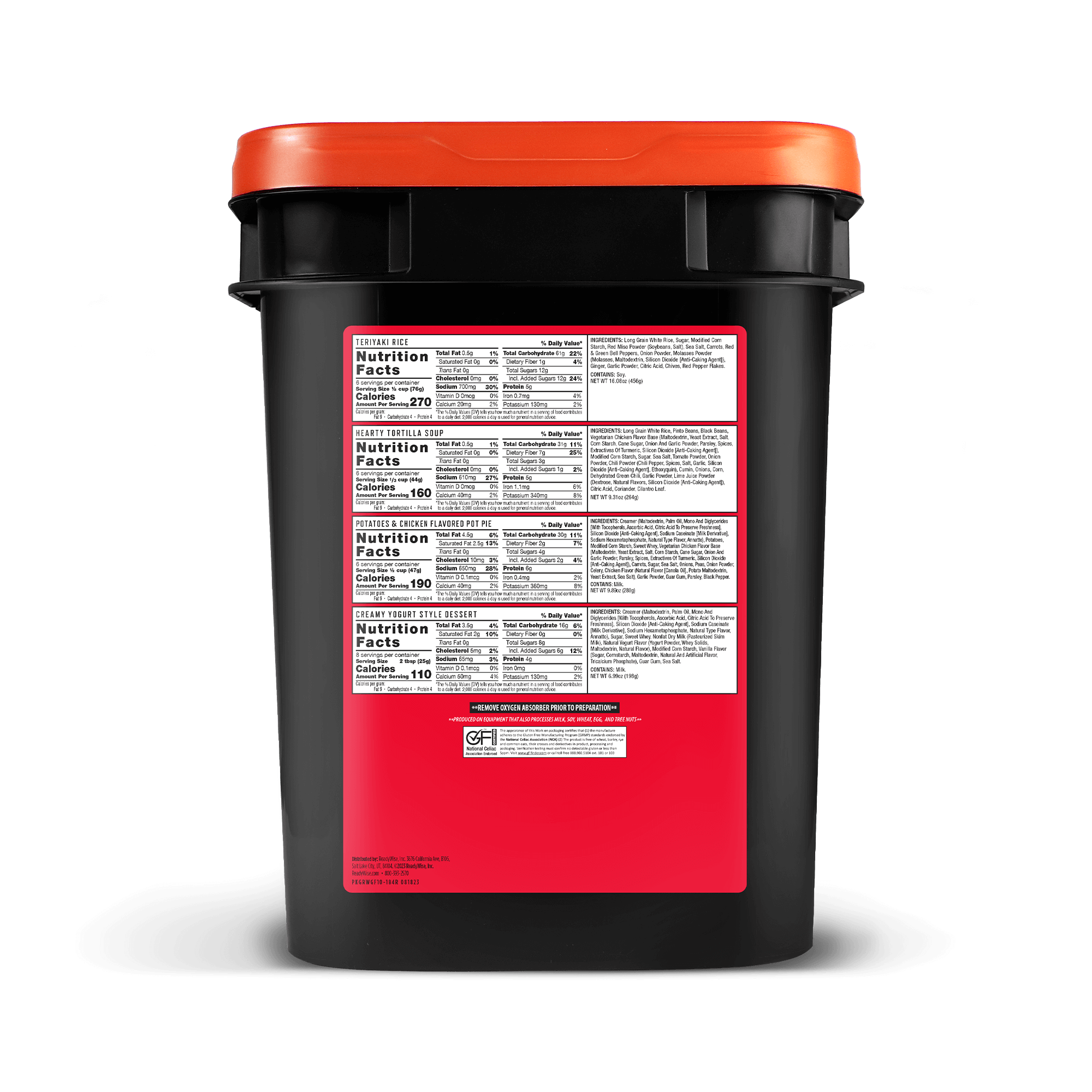 84 Serving Gluten Free Grab and Go Bucket