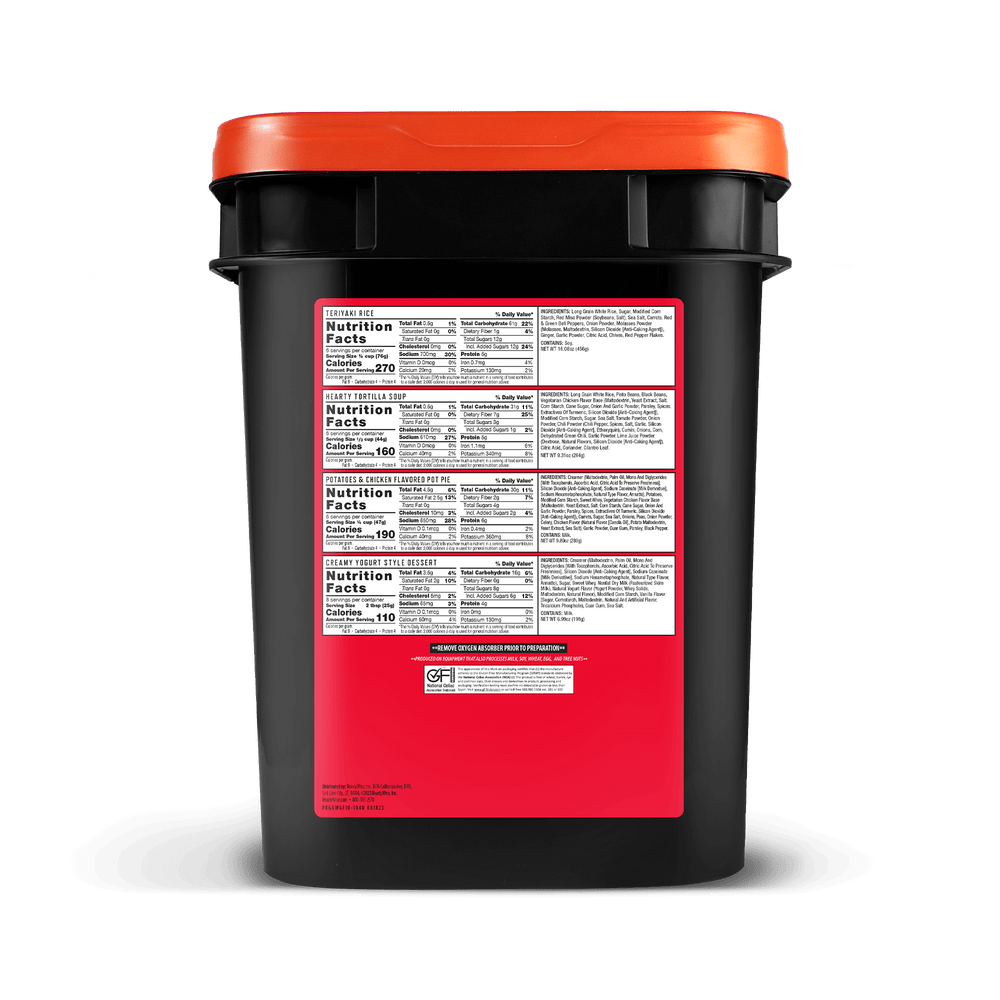 84 Serving Gluten Free Grab and Go Bucket nutrition facts