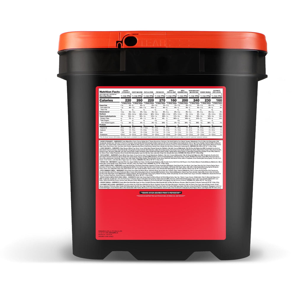 84 Serving Breakfast & Entree Grab & Go Bucket nutrition facts
