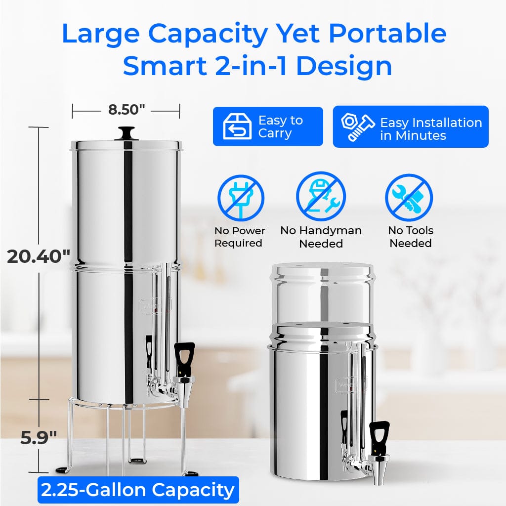 2.25-gallon Gravity Water Filter System With Stand