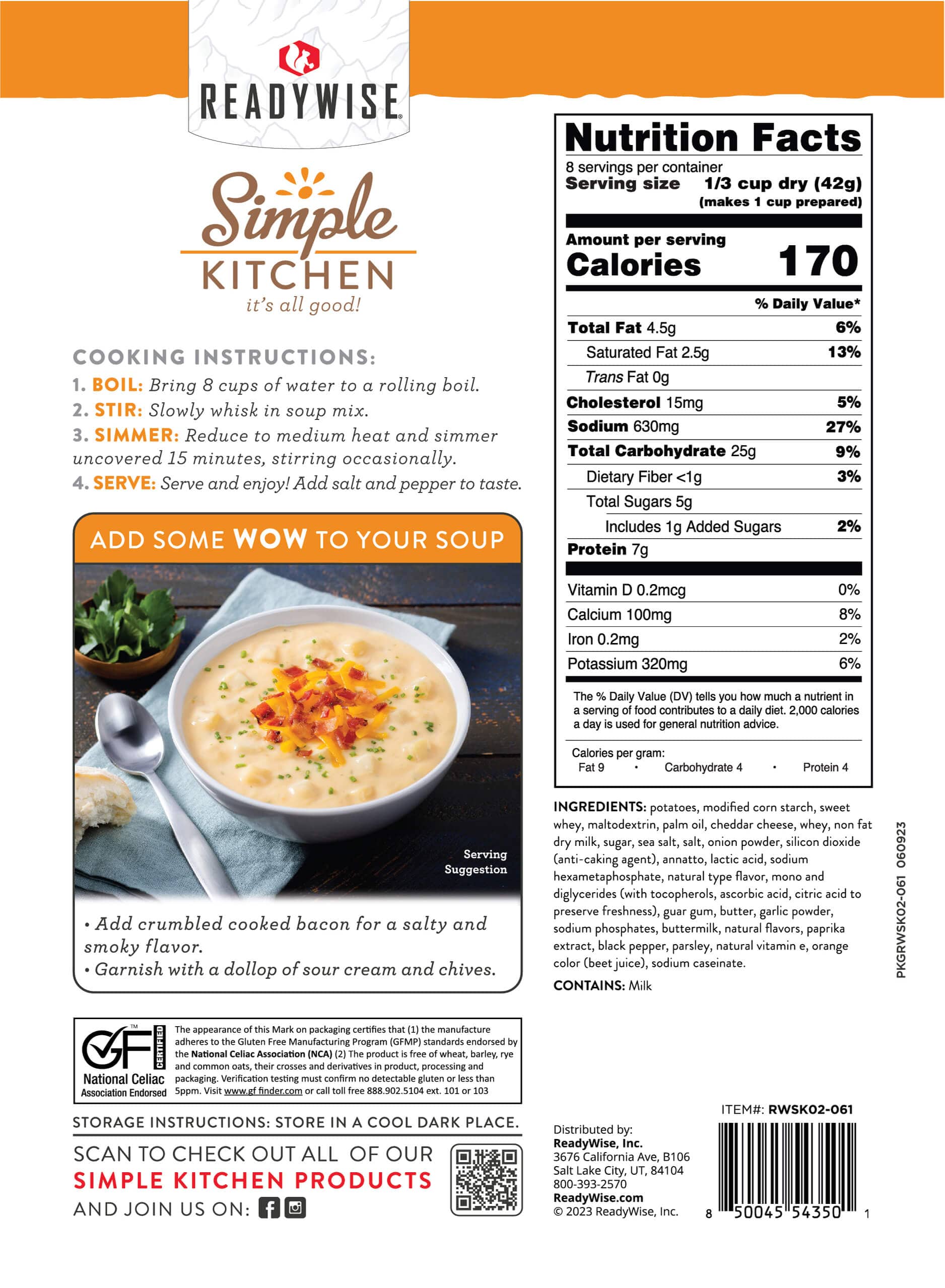 Cheddar Potato Soup Mix – 6-Count Case