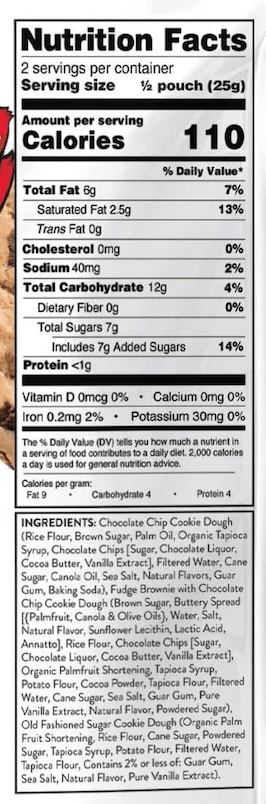 Cookie Dough Medley – 6 Pack nutrition facts