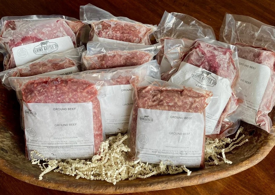 (10 lb) Elkins' Ground Beef & Seasoning Bundle