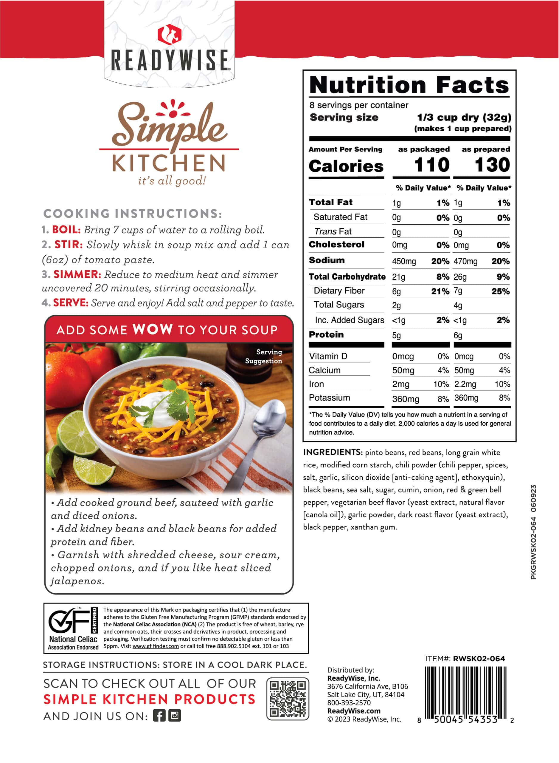 Hearty Chili Soup Mix – 6-Count Case