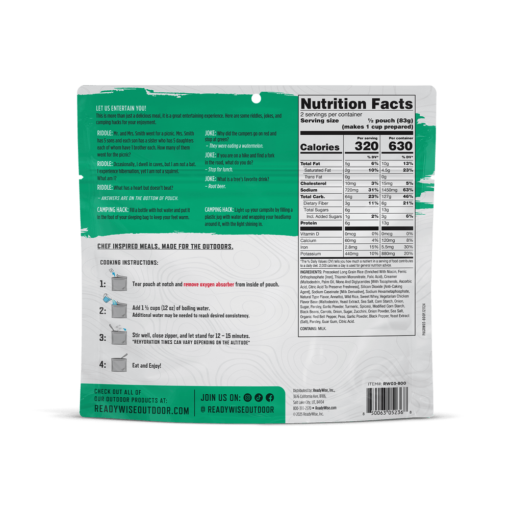 Wild Rice Risotto Casual Camper – 6 Pack nutrition facts