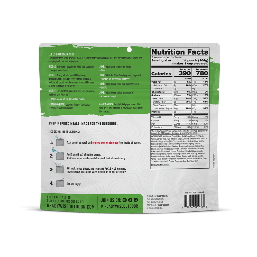 Apple Cinnamon Cereal Casual Camper – 6 Pack nutrition facts