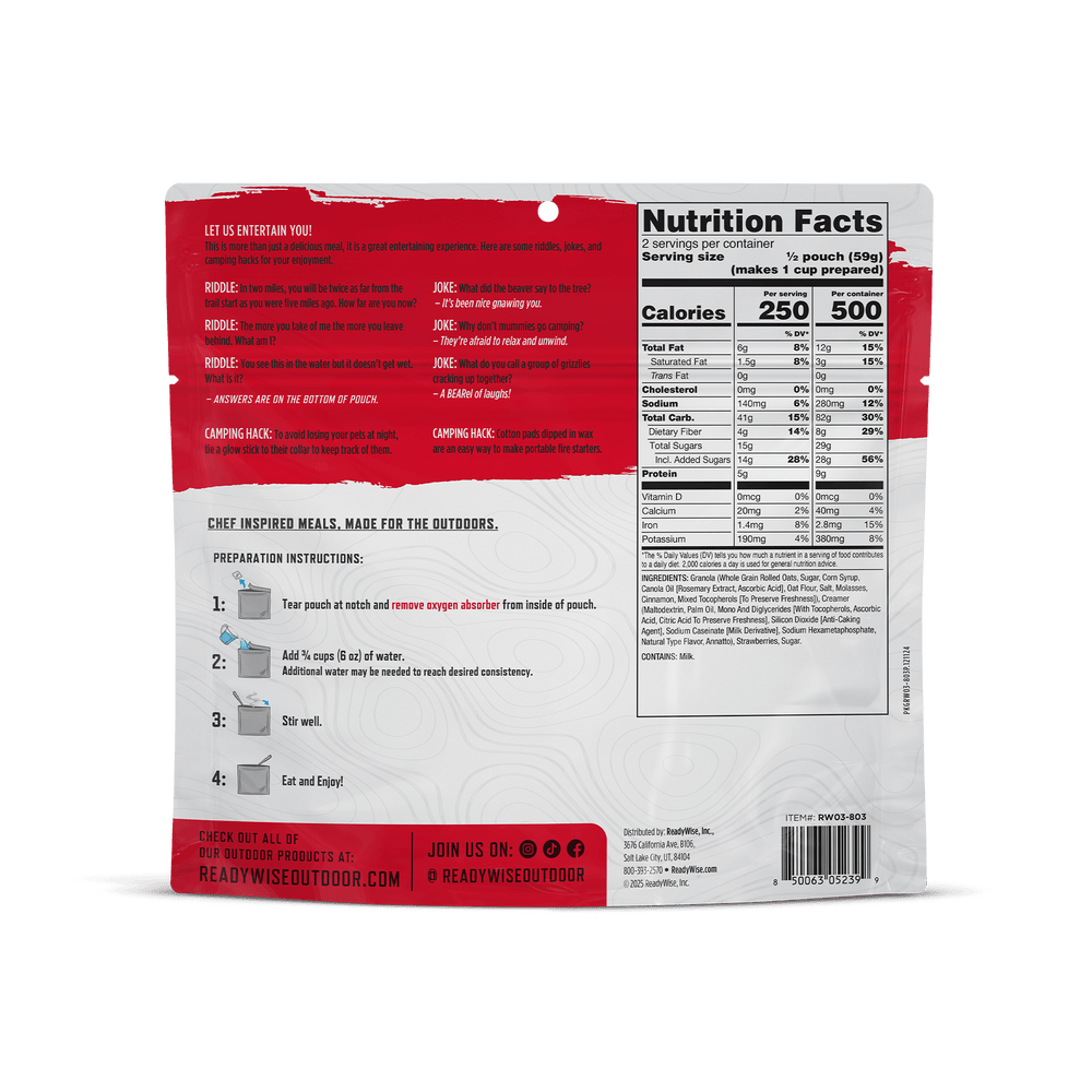 Strawberry Granola Crunch Casual Camper – 6 Pack nutrition facts