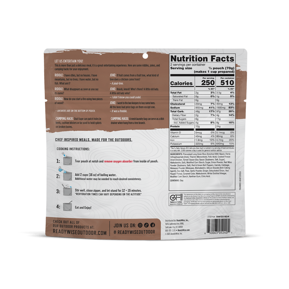 Teriyaki Chicken and Rice Casual Camper – 6 Pack nutrition facts