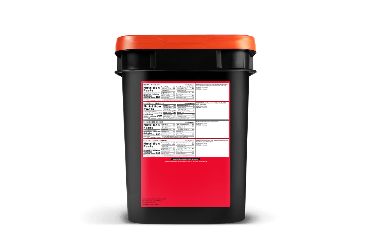 ReadyWise Freeze Dried Meat & Rice Survival Bucket