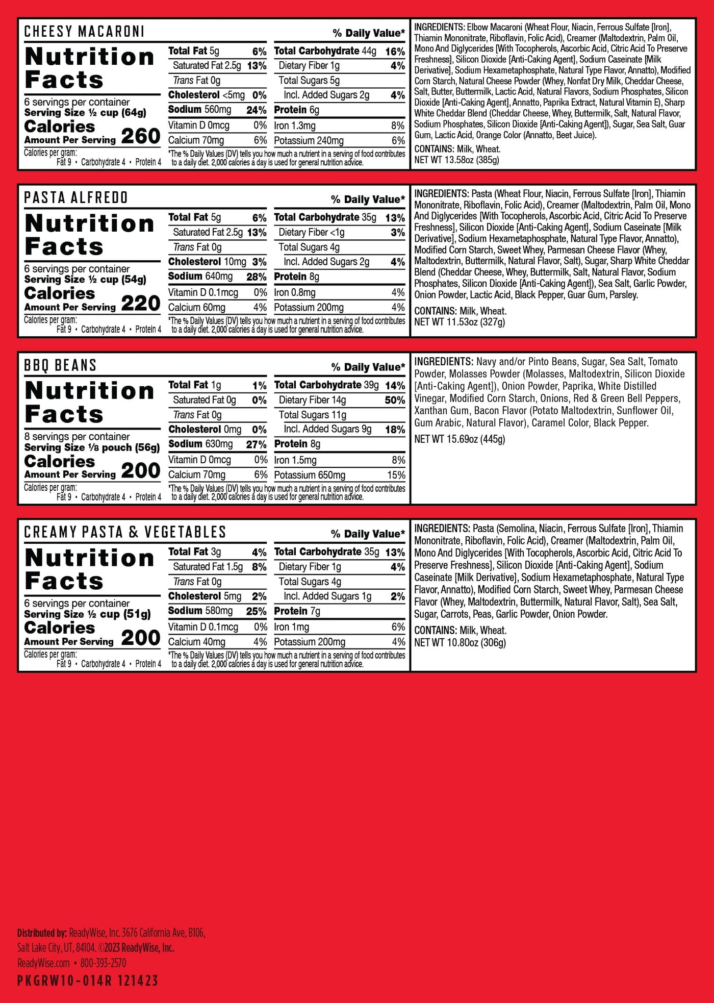 14 Day Emergency Food Bucket
