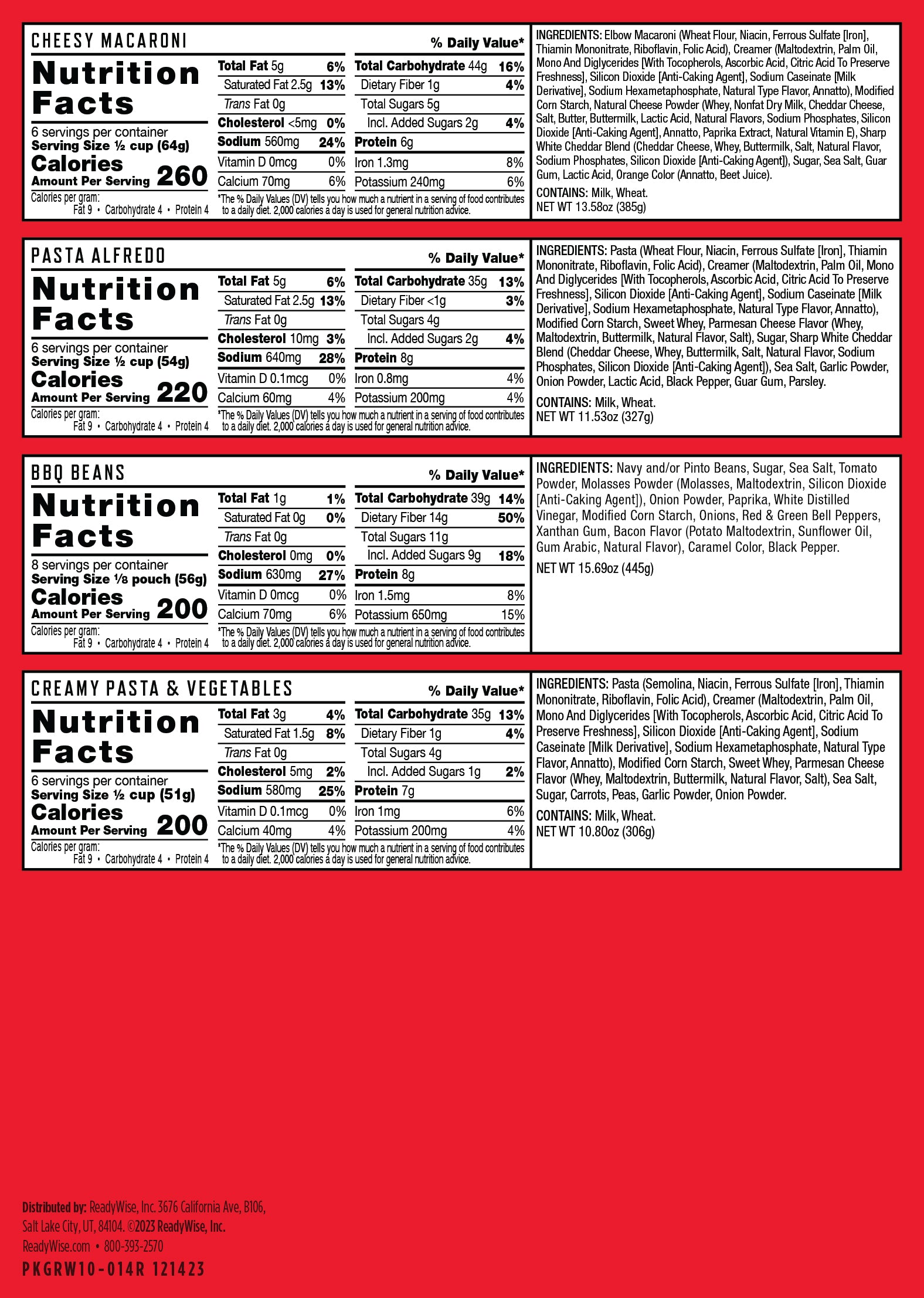 14 Day Emergency Food Bucket