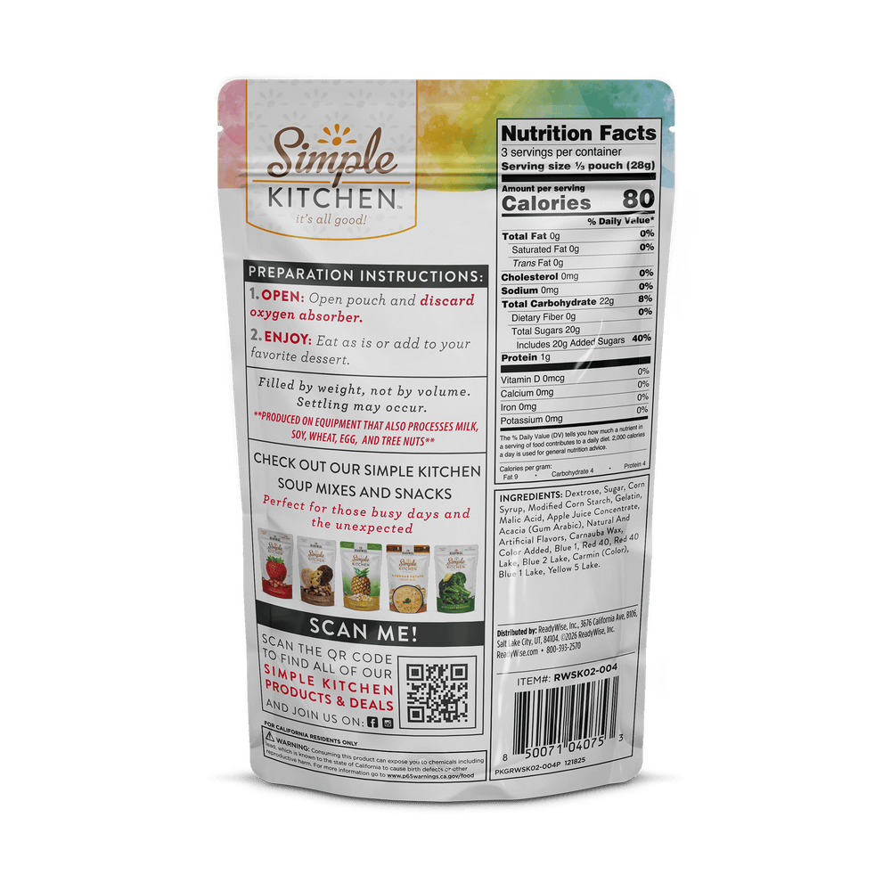 Cosmic Asteroids – Freeze-Dried Gummy Clusters – 6 Pack nutrition facts
