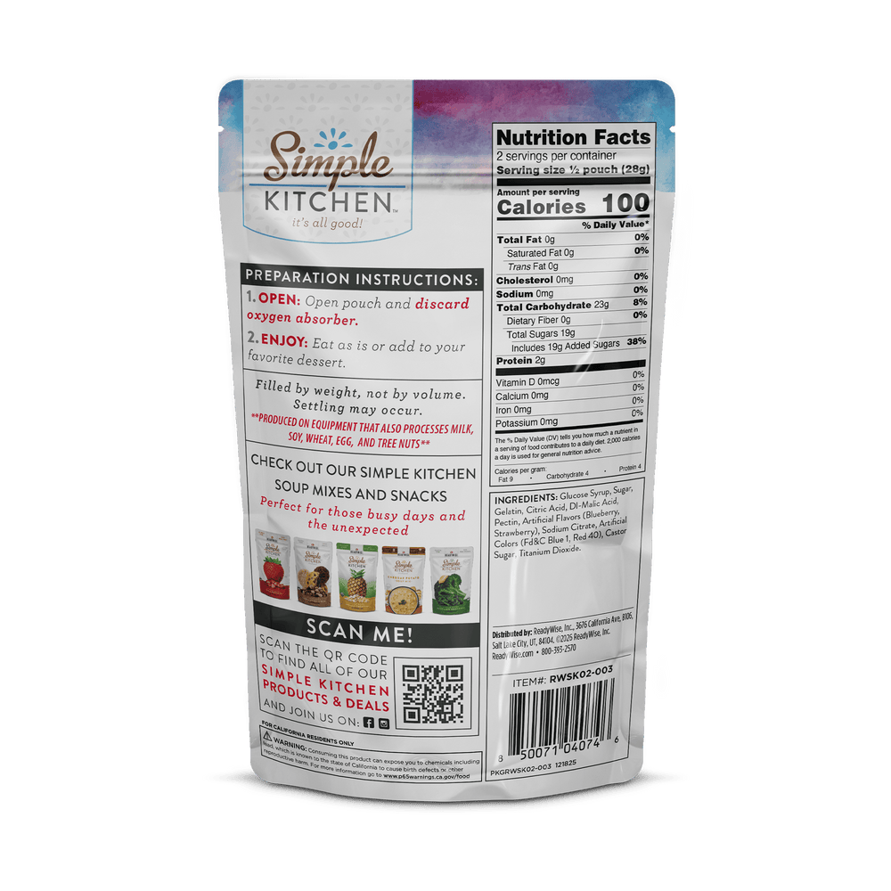 Cosmic Invaders – Freeze-Dried Gummy Worms – 6 Pack nutrition facts