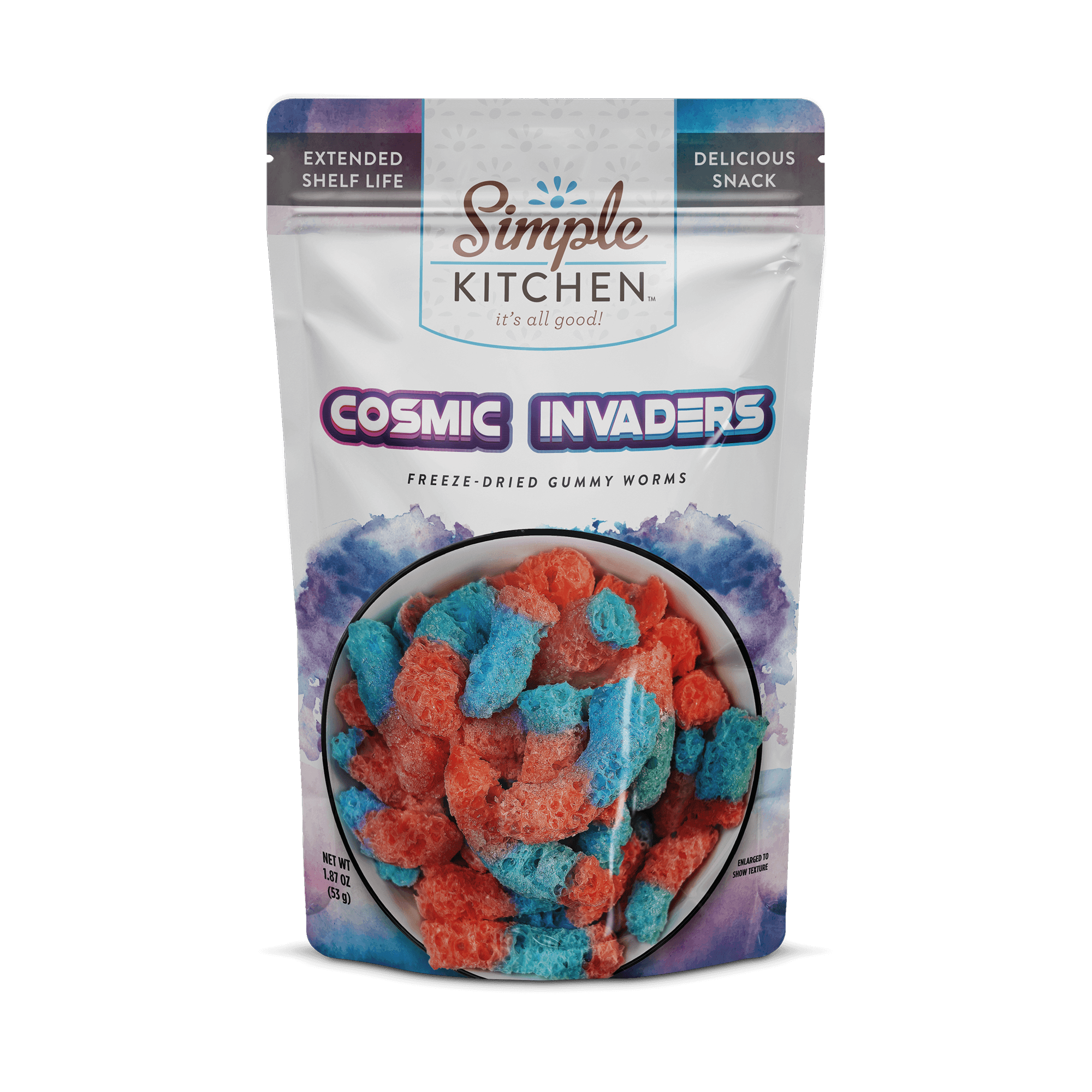 Cosmic Invaders – Freeze-Dried Gummy Worms – 6 Pack