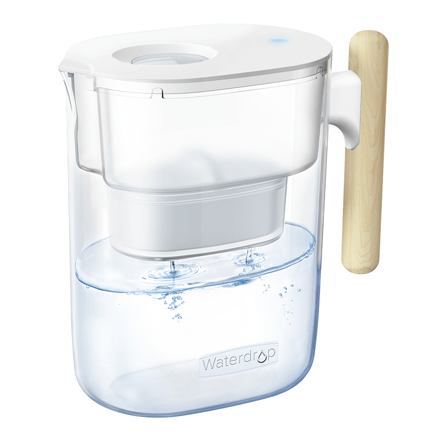 Waterdrop Chubby Pitcher Water Filter with Wooden Handle PT-04 with 1 Filter