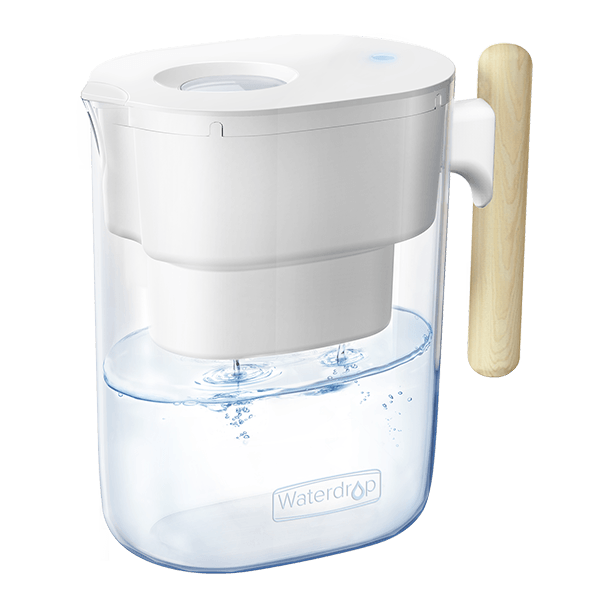 Waterdrop Chubby Pitcher Water Filter with Wooden Handle PT-04 with 1 Filter