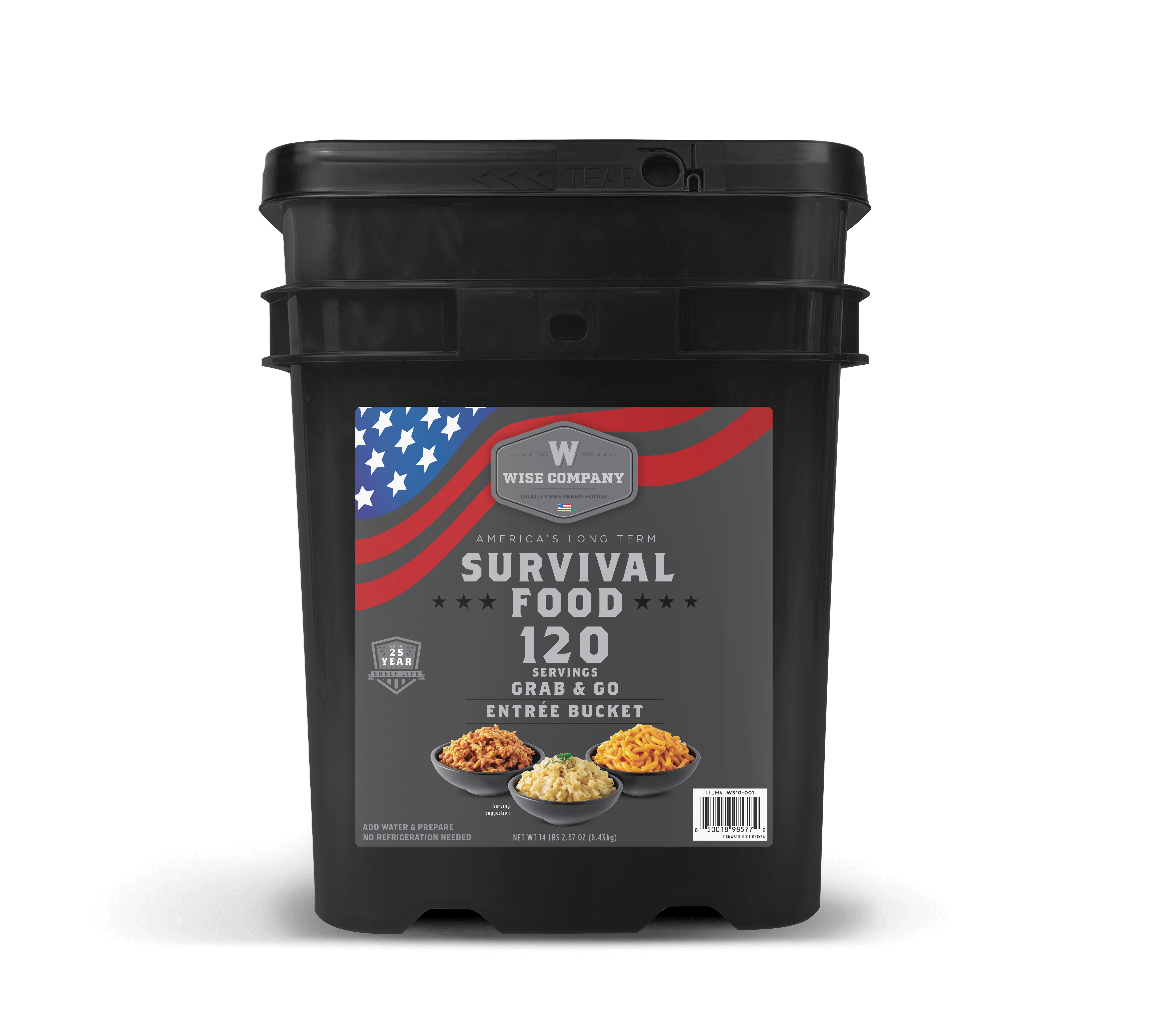 120 Serving Entrée Only Grab and Go Bucket