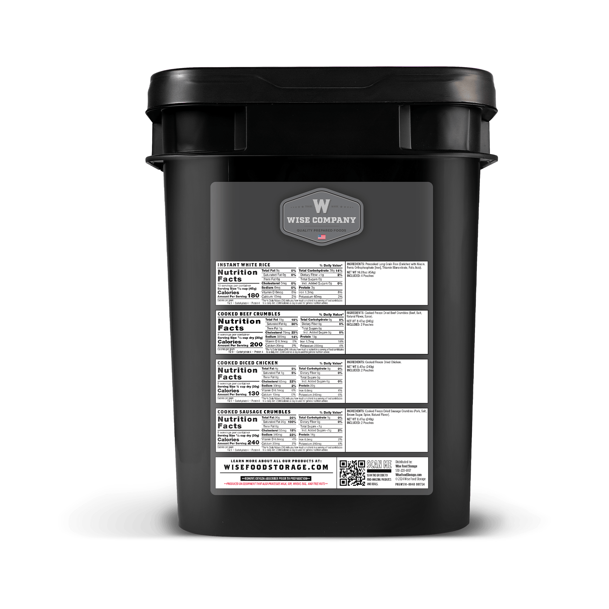 Freeze Dried Meat & Rice Survival Bucket