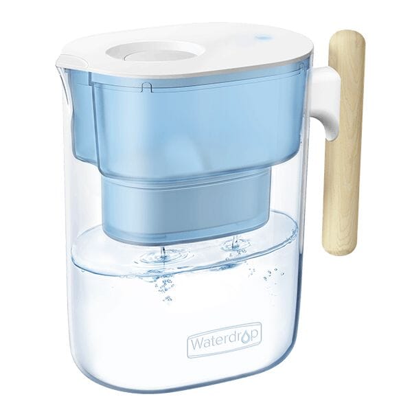Waterdrop Chubby Pitcher Water Filter with Wooden Handle PT-04 with 1 Filter