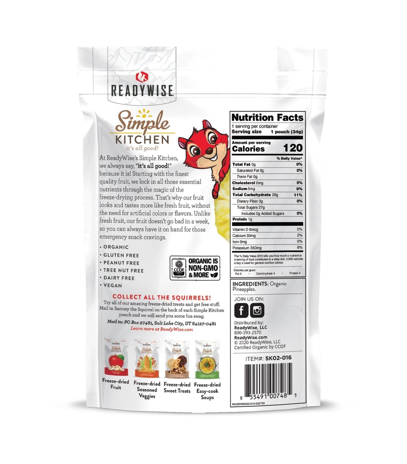 Organic Freeze-Dried Pineapples – 6 Pack